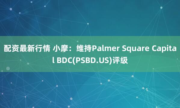 配资最新行情 小摩：维持Palmer Square Capital BDC(PSBD.US)评级